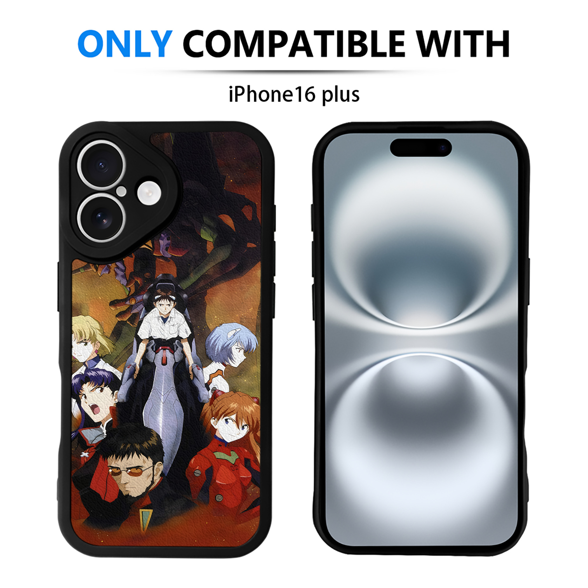（画像用） EVA 新世紀エヴァンゲリオン 【iPhone 16シリーズ対応】シリコンスマホケース（レザー調） 材質：シリコン